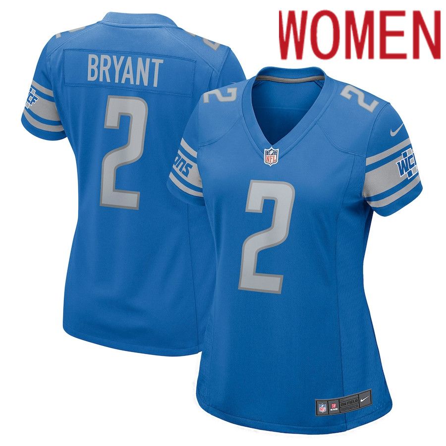 Women Detroit Lions 2 Austin Bryant Nike Blue Player Game NFL Jersey